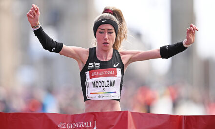 Eilish McColgan smashes British half-marathon record in Berlin